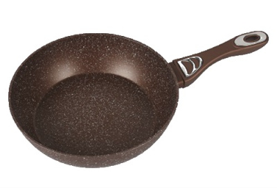Сковорода 26 см глубокая DARK CHOCOLATE,мрамор.А/П с рельеф.,ручка soft touch (алюм.) (8)