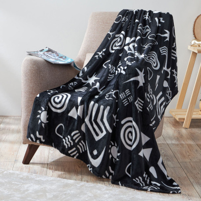 Плед микрофибра, 130х150см, 230гр/м, черно-белый BY Русские супергерои (1/20)