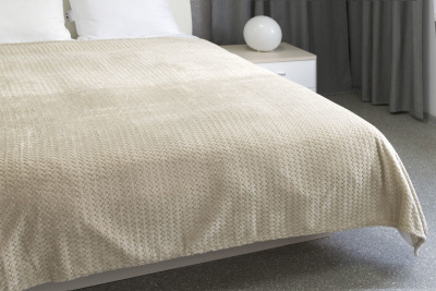 Плед велсофт 180х200 "Veroni" шарики Бежевый (1/6)