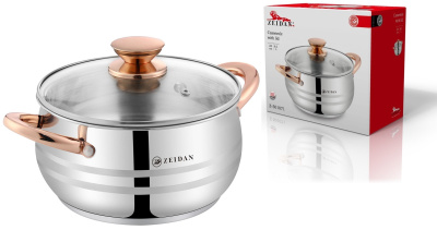 Кастрюля 6,1л, ст/кр.,3-х слойн.капсул.индукц.дно, п/у, (нжс) (1/6)