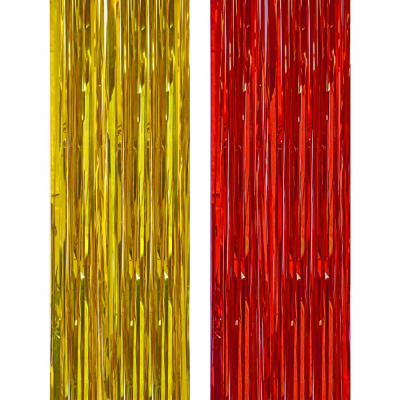 Дождик 15х100см, ПВХ, красный, золотой СНОУ БУМ (1/10/60)