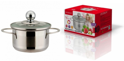 Кастрюля 0,8л,нжс, 3-х слойн.капсулир.дно,ст/кр с мат полир., (12)