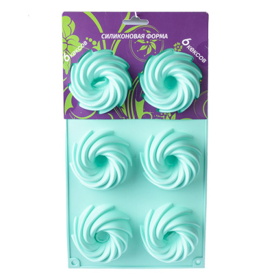 Форма силиконовая на 6 кексов 29*17см YH084 уп6 №26 (6/6)
