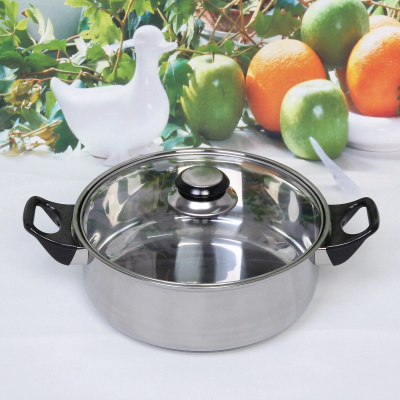 Кастрюля из нерж. стали "Cook" 2,6л со стекл. крышкой 22*9см (1/18)