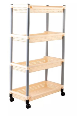 Этажерка "Флер" узкая (4 полки) пласт.(3)