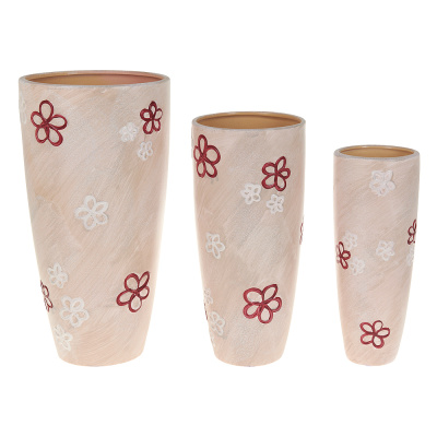 Вазы декоративные, набор из 3шт"Цветочная империя"d=9/12/15см.h=23/26/30см.(без под.упак)керам(1/6)