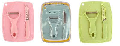 Набор 3пр (доска разд., овощечистка нжс, нож для овощей и фруктов с чехлом) (3в) (1/100)