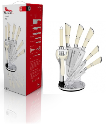 Набор ножей  ZEIDAN 9 предметов нерж. (1/6)