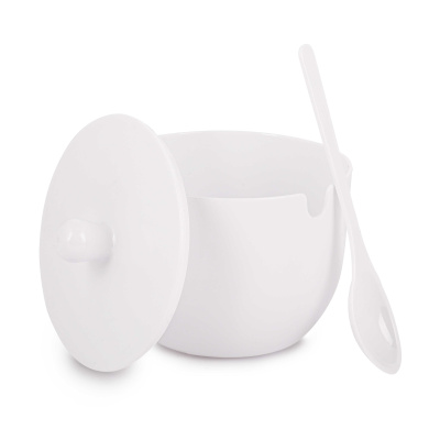 Сахарница "Джелли" 0,40л (с ложкой)(белый) пласт.(уп.12)