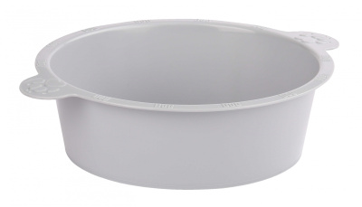 Миска для собак 3л круглая (серый) пласт.(уп.25)