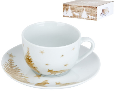 Чайная пара "Winter Forest" v=220 мл (подарочная упаковка)Фарф.(1/48)