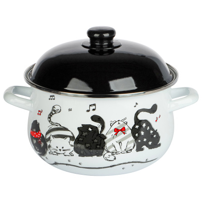 Кастрюля эмалированная, 22см, 3,6л, индукция VETTA Хвостатые друзья  (1/12)