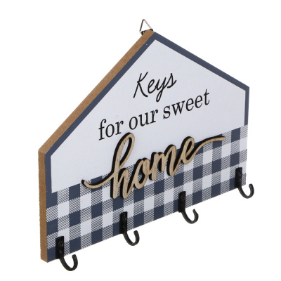Ключница открытого типа на 4 крючка, МДФ, 20х14х0,8 см, арт.1-3 (1/9)