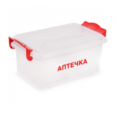Контейнер "Аптечка" 2,5л прямоугольный (с ручками) (уп.12)