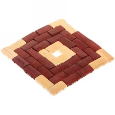 Подставка под горячее бамбуковая "Цветной лабиринт" 12,5*12,5см (20/20/700)