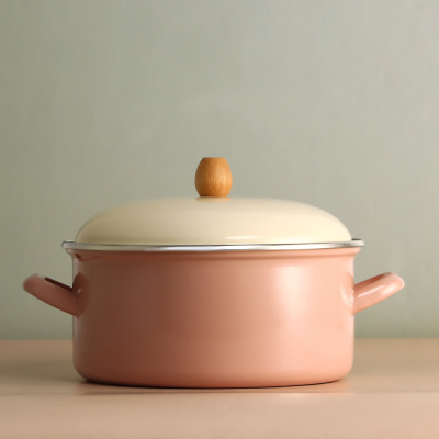 Кастрюля эмалированная, 24см, 4,7л, индукция, бежевый BY COLLECTION (1/4)