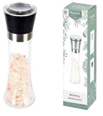Мельница для перца и соли 7*19см 220мл (стекло/мет) п/у (1/96)
