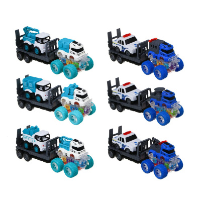 Автовоз с машинкой, свет, инерция, 3хLR44, резина, ABS, 34х8,3х20 см, 6 диз ИГРОЛЕНД (1/1)