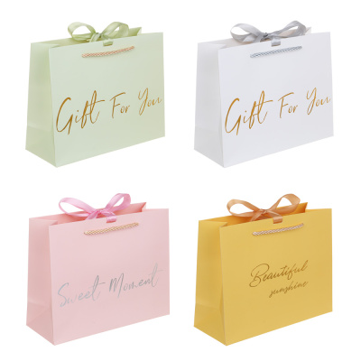 Пакет подарочный из высококач. бумаги, 210 гр, с лентой, 32x26x11 см, 4 цв (12/12)