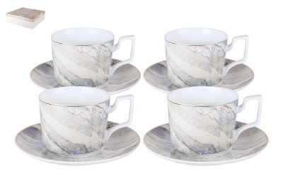 Набор чайный 8пр ф.круг.230мл "Marble" п/уп фарф. (1/8)