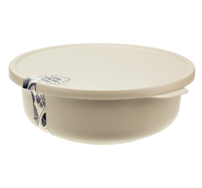 Миска ТЭСТИ 1,2л с крышкой Латте пласт.(1/24)