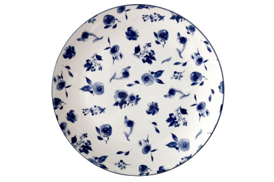 Тарелка 24см "Blue calico" обеденная фарф. (12/36)