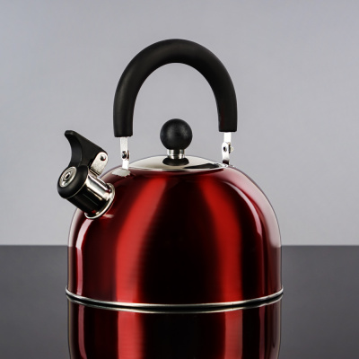 Чайник 2,5л стальной красный,сталь. (1/12)