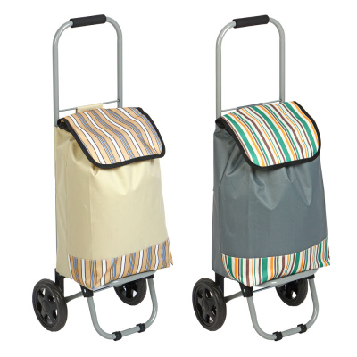 Тележка+сумка, грузоподъемность до 15кг, брезент, ЭВА, 32х22х86см, колесо d15см, HT-196-A (1/12)