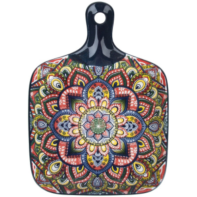 "Arabesque" Блюдо с ручкой (синий) 23х14,5х3,5см (min9) (транспортная упаковка)фарф.(1/36)