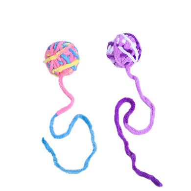 Игрушка - клубок для кошек "ИГРУЛИК" d-5 см, длина 42 см(1/12)