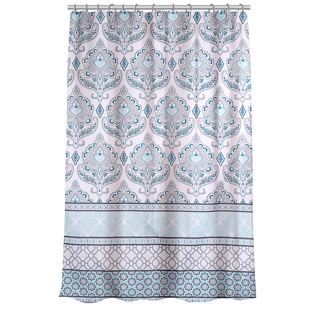 Шторка д/ванной, с утяжелителем, полиэстер, 80 г/м2, 180х180 см, Орнамент VETTA (1/36)