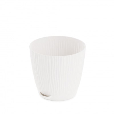 Горшок цв. "Флис" с прикорневым поливом 0,7л (белый) пласт (уп.24)
