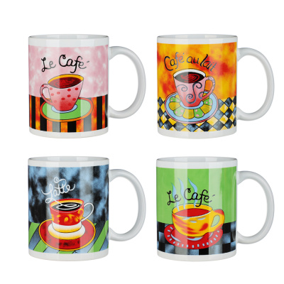 Кружка Настроение, 320мл, фарфор, 4 диз MILLIMI (12/48)