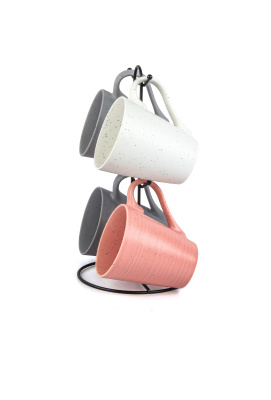 Набор кружек 4шт *380 мл на метал. стенде. керам (1/6)     