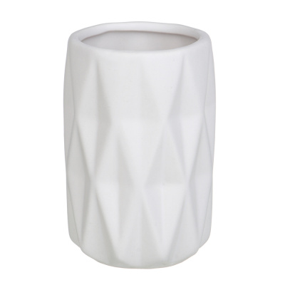 Стакан д/ванной комнаты, керамика, 7x7x10,5 см, ромбы, молочный VETTA(6/24) 