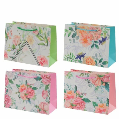 Пакет подарочный (бумага, плотность 210г/м2, блок 12шт), L24 W10 H18см (4в) (12/12)