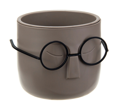 Кашпо СТИВ  D115мм 0,65л со вставкой Французский серый (полипропилен), пласт.(1/8)