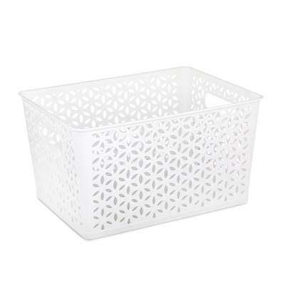 Корзина "Мираж" 380х285х210мм (белый) пласт.(уп.8)