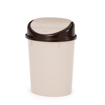 Контейнер д/мусора 8л овальный (бежевый) (уп.5)