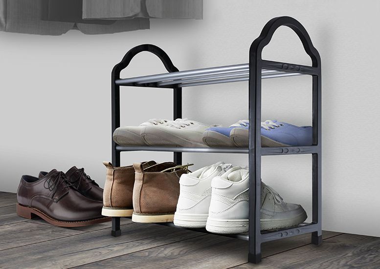 Полка для обуви 3 яруса д,42*ш18,2*в41 см.до 15 кг.(металл,пластик) (1/12)