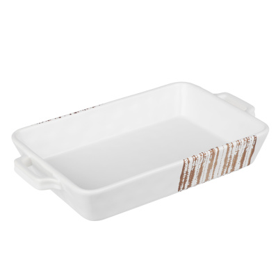 Форма д/запекания и сервировки прямоугол.с ручками, кер, 31х19х5,5см, 1,4л, белая MILLIMI (1/12)