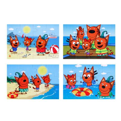 Пазлы д/малышей "Три кота"  31,5*16,8*0,4см (4диз) ИГРОЛЕНД (1/1/480)