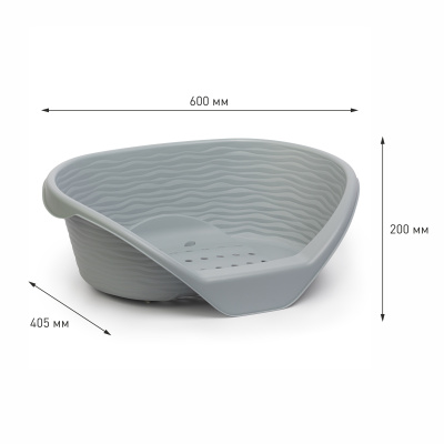 Лежак для кошек и собак пластиковый (серый)пласт. (уп.2)