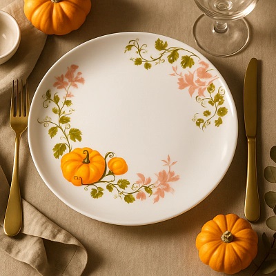 Тарелка 21см десертная DIWALI SHINING DAISY (удароп.стекло) (6/24)