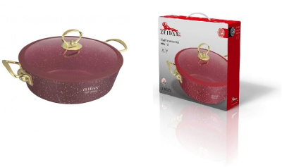 Жаровня с ст. крышкой  ZEIDAN 3,6 л,алюм. (d26 см)(1/6)