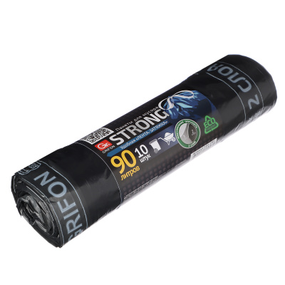 Пакеты д/мусора с завязками 90 л 70х90см, 20мкм, 10 шт GRIFON (22/22)