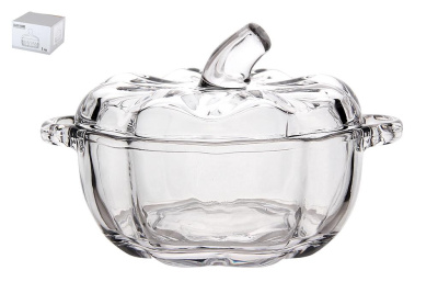 Ваза сервировочная с крышкой 15х10см (стекло) (1/36)