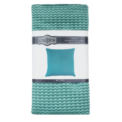 Чехол для подушки, 40х40см, полиэстер, "Волна", зеленый PROVANCE (1/4)