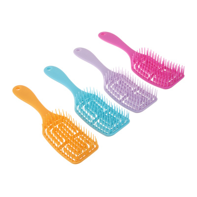 Расческа массажная, продувная, пластик, 20,5x5,5см,4цв  тм ЮНИLOOK (8/8/240)