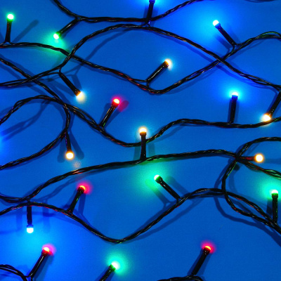 Гирлянда эл. вьюн 10м, 100LED, мульти, 8 реж,ПВХ черный, 220В СНОУ БУМ (1/1)